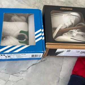 Two pairs of infant sneakers. Baby boys size 18 months polo light jacket